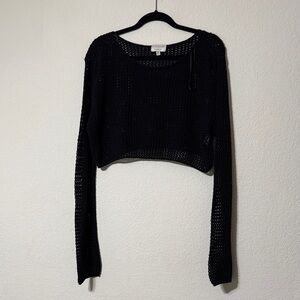 Net Black Cropped Knit Sweater